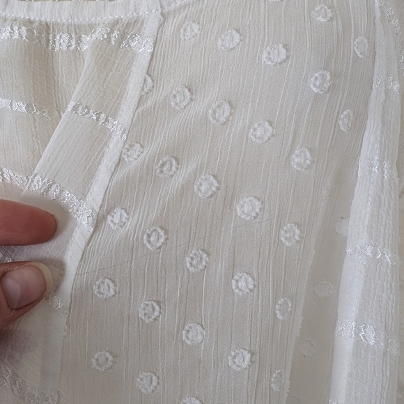 Free With Purchase - Pol White Eyelet Blouse Sheer Lace Wide Sleeve - Picture 8 of 8